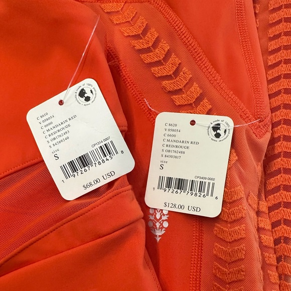 Free People Movement Set - Textured Orange Yoga Athleisure  – Size S NWT - Picture 7 of 11